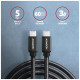 Дата кабель USB-C to USB-C 3.0m v3.2 Gen 1 PD 60W 3A black AXAGON (BUCM3-CM30AB)