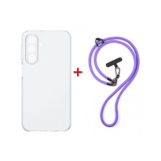 Чохол до мобільного телефона Dengos Case + Cross-body Strap Samsung Galaxy A17/A26 Clear+Purple (DG-KM-CCRB-19)