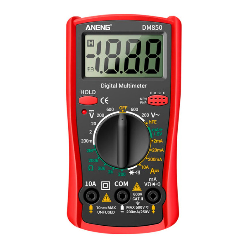 Цифровой мультиметр ANENG DM850, V, A, R, функція hFE (AN-DM850)