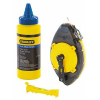 Stanley Шнур разметочный PowerWinder, 30м, до 45г мела, + подвесной уровень и мел (0-47-465)