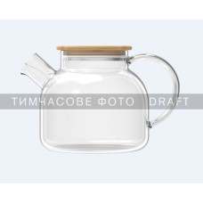 ARDESTO Teapot Gemini 800ml, borosilicate glass, bamboo, transparent (AR3008GBM)