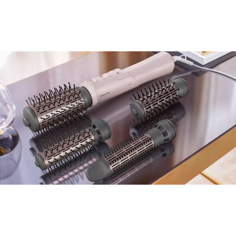 Philips Hair dryer brush 7000 Series, 3W, 3 modes, ionization, rotation. nozzle, ceramics, tourmaline, pink (BHA735/00)