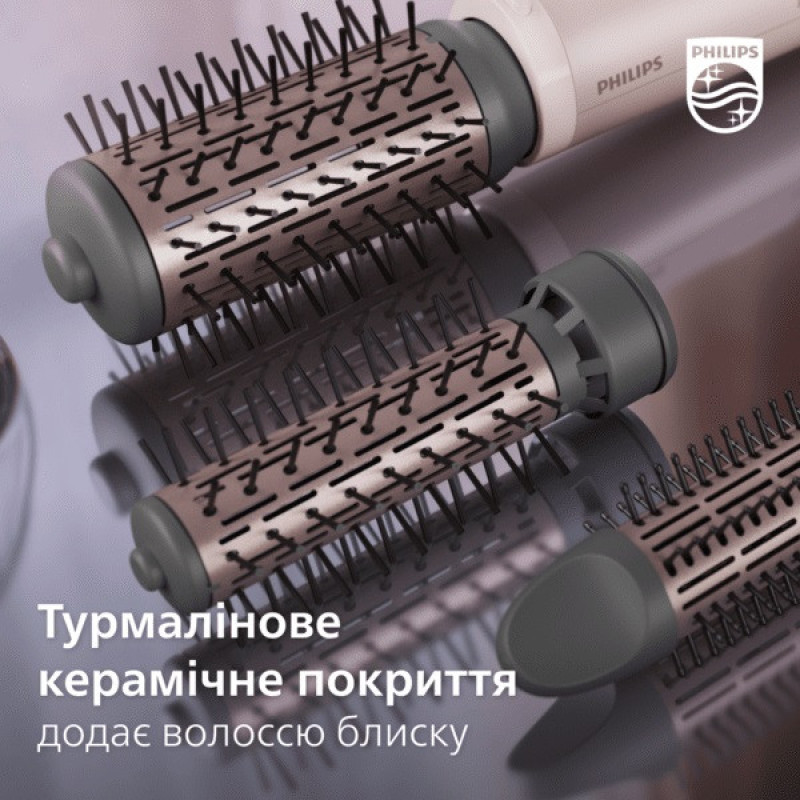 Philips Hair dryer brush 7000 Series, 3W, 3 modes, ionization, rotation. nozzle, ceramics, tourmaline, pink (BHA735/00)