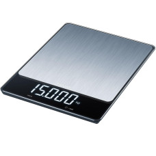 Beurer scales for kitchen 15kg, АААx4 included, glass, Stainless Steel (KS_34_STAINLESS_STEEL)