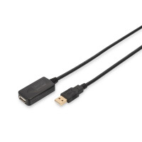 Digitus Удлинитель USB 2.0 Active Cable, A/M-A/F, 5м, черный (DA-70130-4)