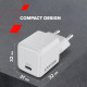Зарядное устройство Canyon CU20C GaN 20W 1xPD EU White (CNS-CUW20C)