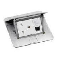 Legrand Pop-up box to be equipped 3 modules, matt aluminium finish, Mosaic (054010)