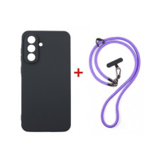 Чохол до мобільного телефона Dengos Case + Cross-body Strap Samsung Galaxy A57 Black+Purple (DG-KM-CCRB-10)
