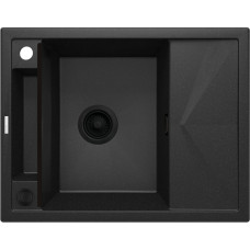Deante Мойка кухонная Magnetic, гранит, прямоуг., с крылом, 640х500х219мм, чаша - 1, врезная, металлический графит (ZRM_G11A)