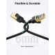 Патч-корд 2м, F/FTP cat 7 RJ-45 black Ugreen (U_11269)
