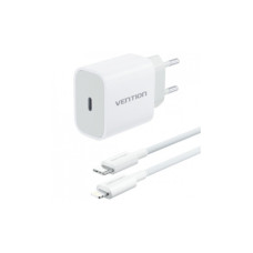 Зарядное устройство Vention 1xUSB-C PD20W + cable USB-C to Lightning white (G17W0-EU)