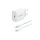 Зарядное устройство Vention 1xUSB-C PD20W + cable USB-C to Lightning white (G17W0-EU)