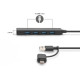 Digitus Хаб DIGITUS USB-A/C > 4хUSB-А, 1,2 м, активний (опція) (DA-70236)