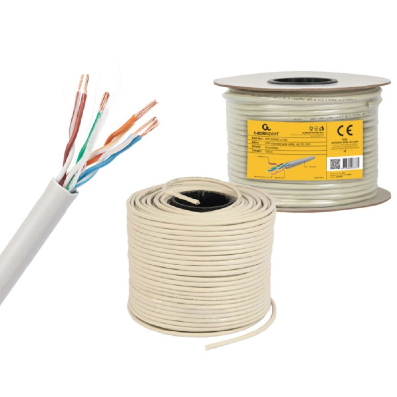 Кабель сетевой Cablexpert UTP 100м, cat 5e, CCA, AWG24, Patchkabel (UPC-5004E-L/100)