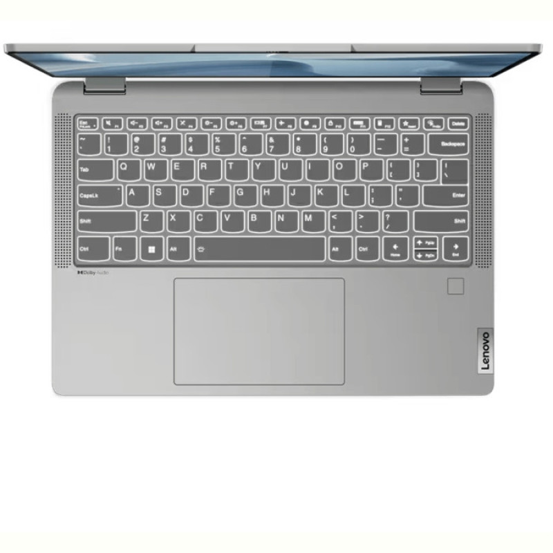 Ноутбук Lenovo IdeaPad Flex 5 14IAU7 (82R700KKRA); 14" WUXGA (1920x1200) IPS LED глянцевый сенсорный , Intel Core i5-1235U (1.3 - 4.4 ГГц) , RAM 16 ГБ (Max 16 ГБ) , SSD 512 ГБ , Intel Iris Xe Graphics , без ОП , Wi-Fi , BT , веб-камера , Windows 11 Home , TPM , металл,пластик , 1.5 кг , серый , подсветка клавиатуры , сканер отпечатков пальцев