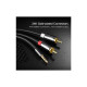 Кабель мультимедийный 3.5mm M to 2xRCA M 2.0m AV116 black Ugreen (10584)