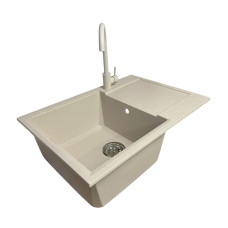 Adamant Набор кухонный Horizon Medium, искуственный камень, прямоуг., с крылом, 700х500х230мм, чаша - 1, врезная, Avena + смеситель (4824296104406)