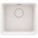 Deante Kitchen Sink granite, square, no drainboard, 500х440х230mm, bowl - 1, over(under)-mounted, alebaster + kitchen board (ZKM_A10A)