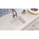 Deante Kitchen Sink granite, square, no drainboard, 500х440х230mm, bowl - 1, over(under)-mounted, alebaster + kitchen board (ZKM_A10A)