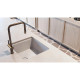 Deante Kitchen Sink granite, square, no drainboard, 500х440х230mm, bowl - 1, over(under)-mounted, alebaster + kitchen board (ZKM_A10A)