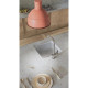 Deante Kitchen Sink granite, square, no drainboard, 500х440х230mm, bowl - 1, over(under)-mounted, alebaster + kitchen board (ZKM_A10A)