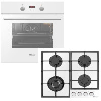 Hansa SET (oven electrical + glass hob gas), white (FCGW683299)