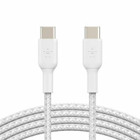 Дата кабель USB-C to USB-C 1.0m braided white Belkin (CAB004BT1MWH)
