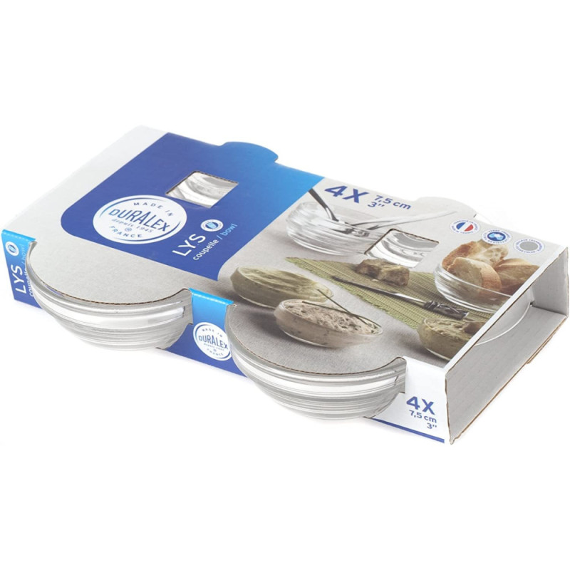 Duralex Set of salad bowls, Gigogne, 70ml, 4pcs, glass, transparent (2021AC04)