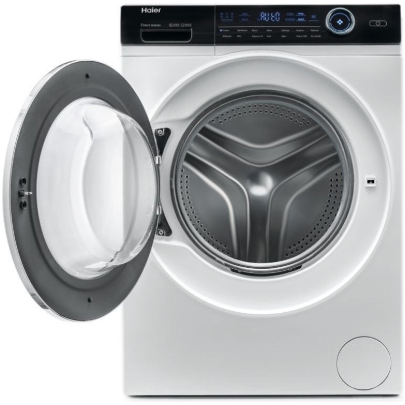 Haier Стиральная машина фронтальная, 10кг, 1400, A+++, 60см, дисплей, пар, инвертор, люк черный, прямой привод, белый