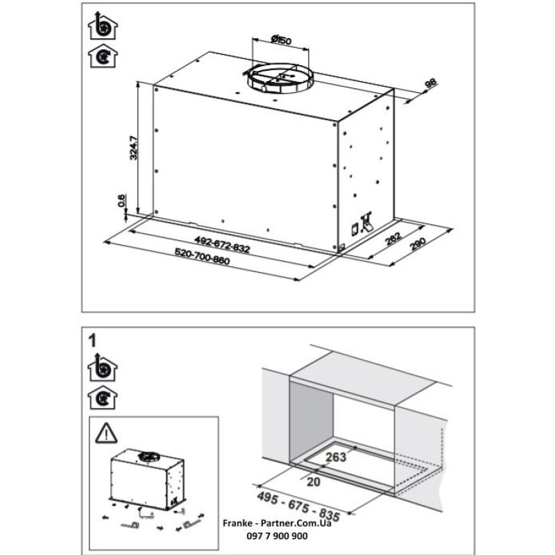 Franke Вытяжка встраиваемая Box Flush EVO нерж (305.0665.361)