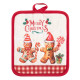 ARDESTO Подарунковий набір для кухні Christmas Gingerbread, 3шт, 100% бавовна (рушничок), 100% поліестер (прихватки), червоний (ART14HGR)