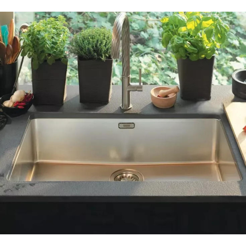 Franke Kitchen sink Maris, st.steel, rectang., no drainboard, 740х440х180mm, bowl - 1, under-counter mounting, MRX 110-70, inox (122.0719.936)