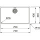 Franke Kitchen sink Maris, st.steel, rectang., no drainboard, 740х440х180mm, bowl - 1, under-counter mounting, MRX 110-70, inox (122.0719.936)