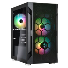SilverStone Computer case FARA FAH1MB-PRO, without PSU, 1xUSB3.0, 2xUSB2.0, 3x120mm ARGB fan, TG Side Panel, mATX, Black (SST-FAH1MB-PRO)