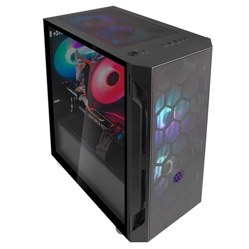 SilverStone Computer case FARA FAH1MB-PRO, without PSU, 1xUSB3.0, 2xUSB2.0, 3x120mm ARGB fan, TG Side Panel, mATX, Black (SST-FAH1MB-PRO)
