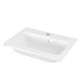 ARDESTO Раковина, умивальник ARDESTO Alba, штучний камінь, прямокут., з отвором для змішувача, з отвором для переливу, 550x450x125мм, накладний, білий (LB_001)
