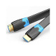 Кабель мультимедийный HDMI M to HDMI M 1.0m 4K60Hz flat black Vention (AAKBF)