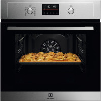 Electrolux Духовой шкаф электрический, 65л, A+, дисплей, конвекция, пиролиз, телескопические направляющие, нерж (EOH4P56BX)