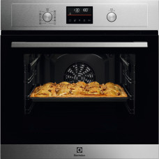 Electrolux Духовой шкаф электрический, 65л, A+, дисплей, конвекция, пиролиз, телескопические направляющие, нерж (EOH4P56BX)