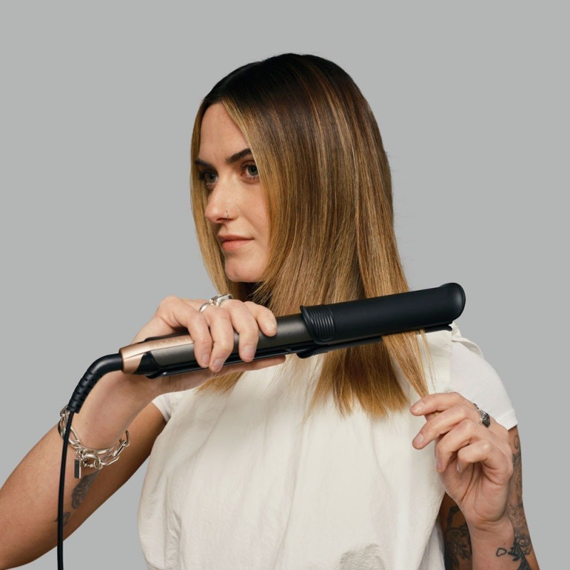 Remington hair straightener One Straight&Curl, temp. modes-5, 150-230С, ceramics, black (S6077)