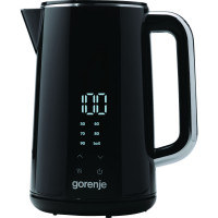 Gorenje Електрочайник, 1.7л, подвійні стінки, LED дисплей, Strix контроль, чорний (K17DWD)