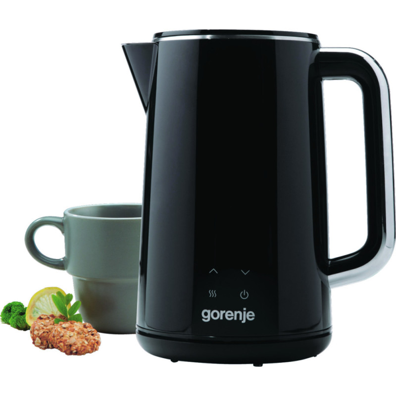 Gorenje Electric kettle, 1,7L, Strix, double-walled, black (K17DWD)