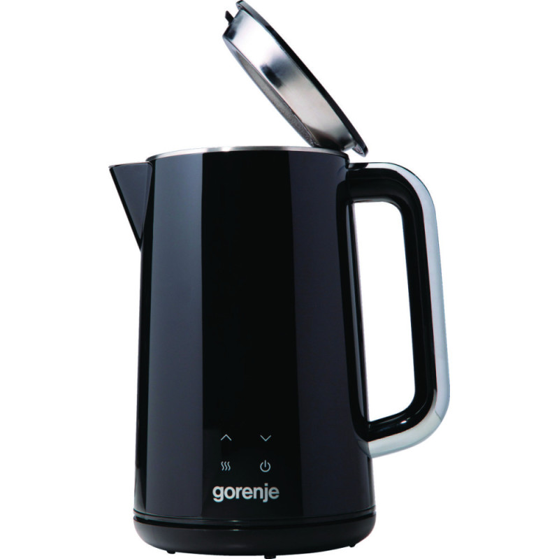 Gorenje Electric kettle, 1,7L, Strix, double-walled, black (K17DWD)
