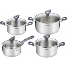 Tefal Cookware set Daily Cook, 8items, stainless steel, bakelite, glass (G712S855)