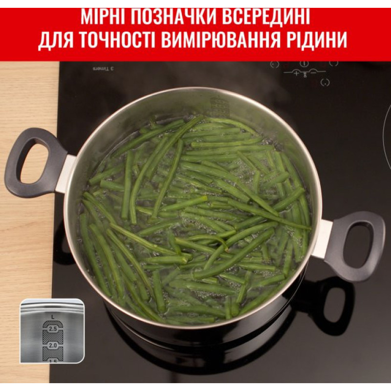 Tefal Cookware set Daily Cook, 8items, stainless steel, bakelite, glass (G712S855)