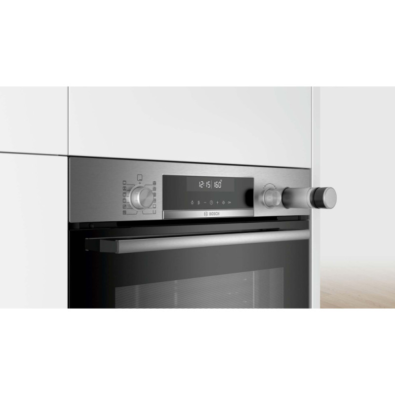Bosch Oven electrical, 66L, A, display, convection, steam, inox (HRG5180S0)