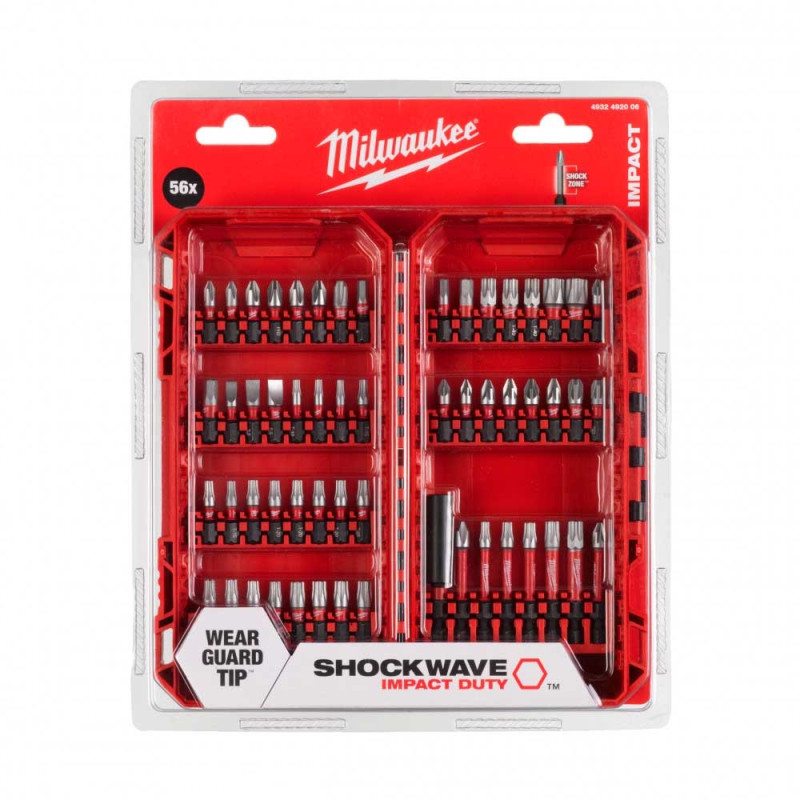 Milwaukee Shockwave Bits, 56pcs Set, Steel, Case (4932492006)