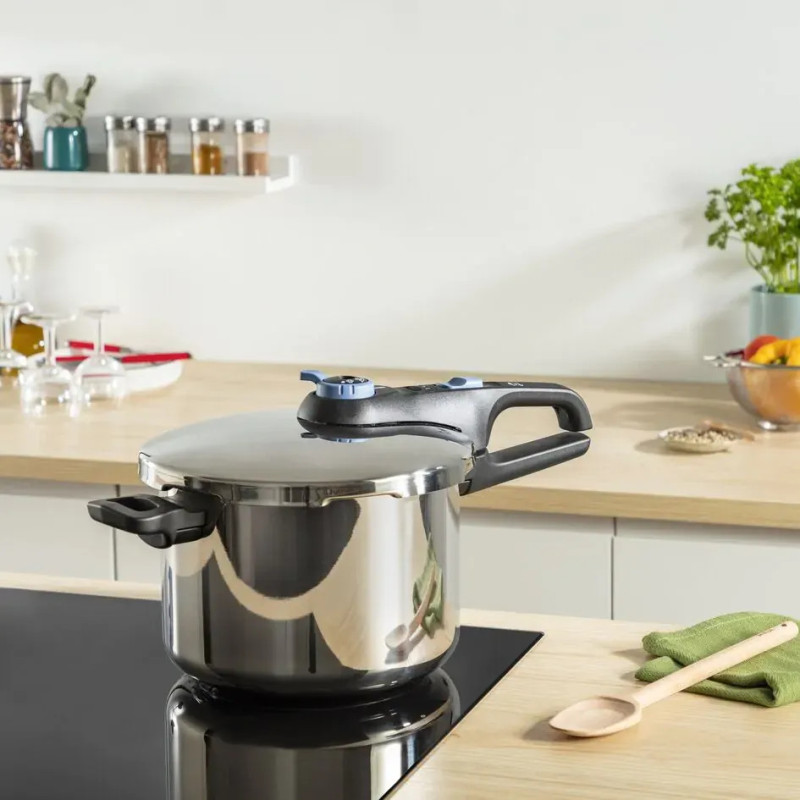 Tefal Скороварка Tefal Secure Trendy, 6л, з паровим кошиком, нержавіюча сталь, пластик (P2580701)