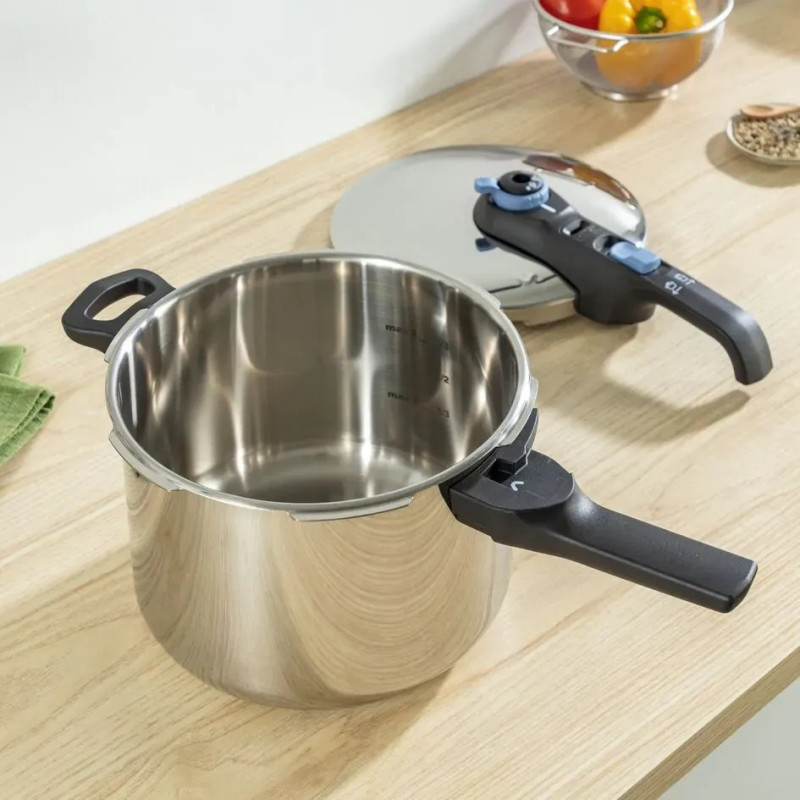 Tefal Скороварка Tefal Secure Trendy, 6л, з паровим кошиком, нержавіюча сталь, пластик (P2580701)