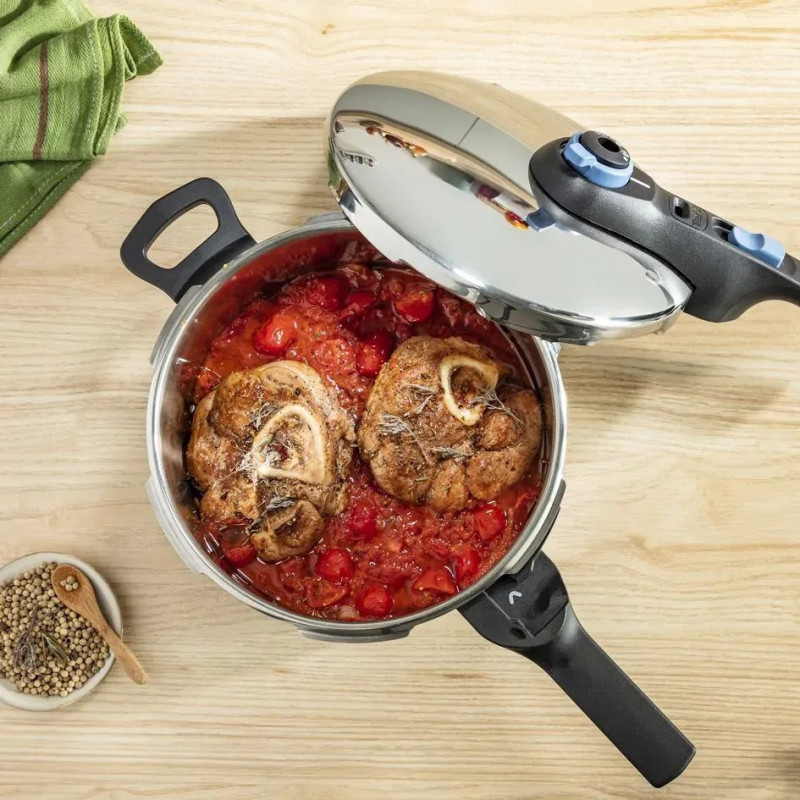 Tefal Скороварка Tefal Secure Trendy, 6л, з паровим кошиком, нержавіюча сталь, пластик (P2580701)